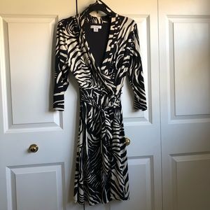 Liz Claiborne Black and white Zebra print dress